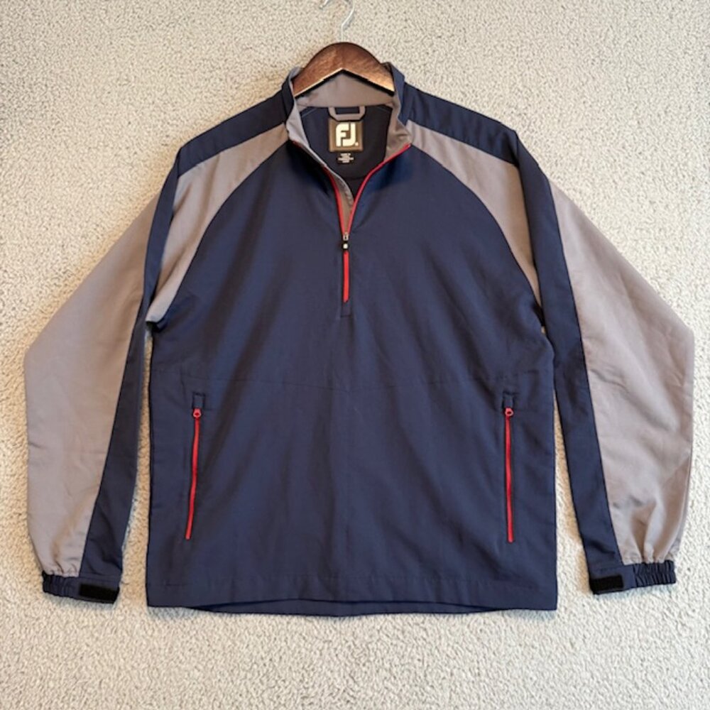 Footjoy Mens Windshirt Size M Golf Long Sleeves Pullover 1/4 Zip Windbreaker - P
